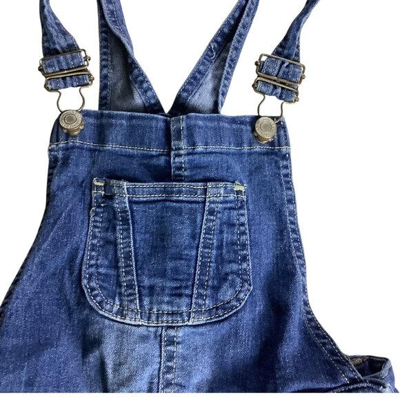 Vanilla Star Girls Denim Shortalls Adjustable Size 8 Jean Bib Overalls Pockets - Picture 11 of 15